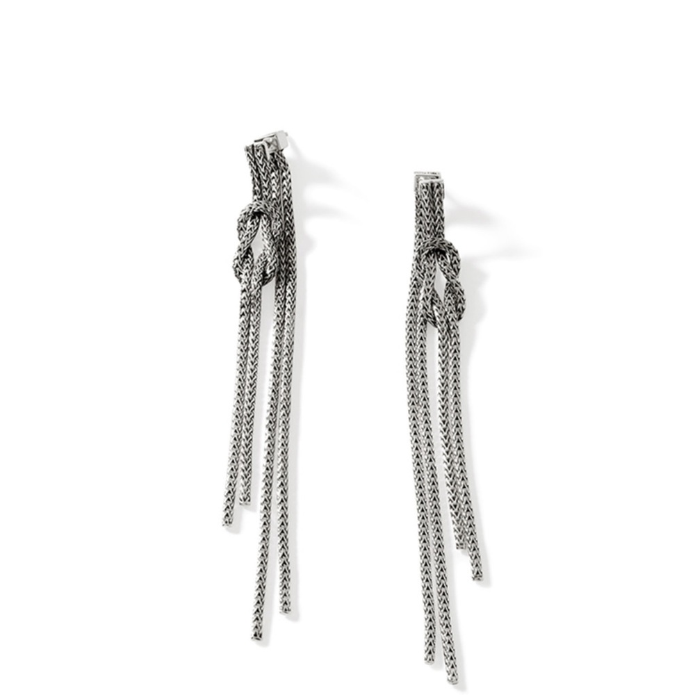 John Hardy Silver Knot Dangle Earrings